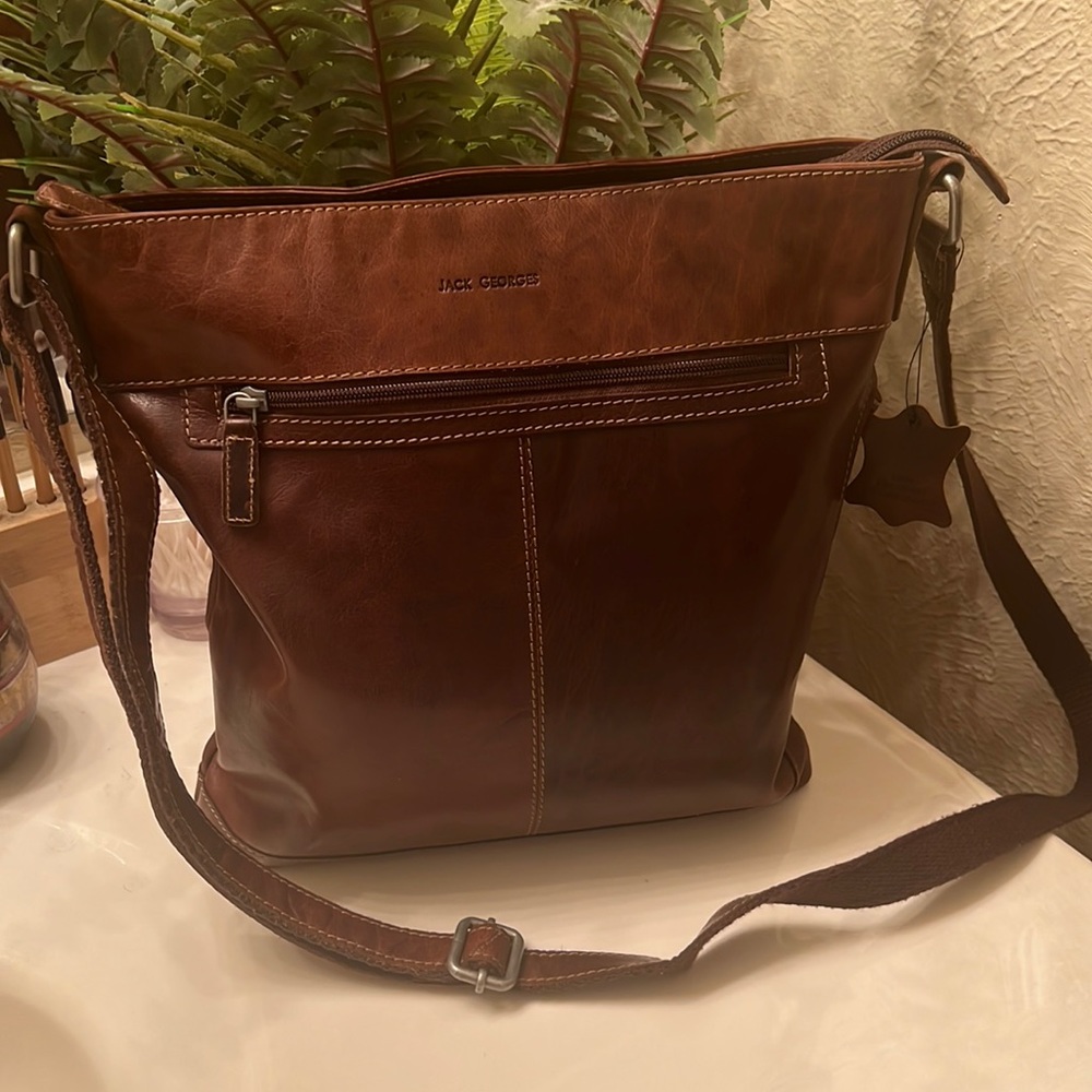 Jack George brown leather crossbody